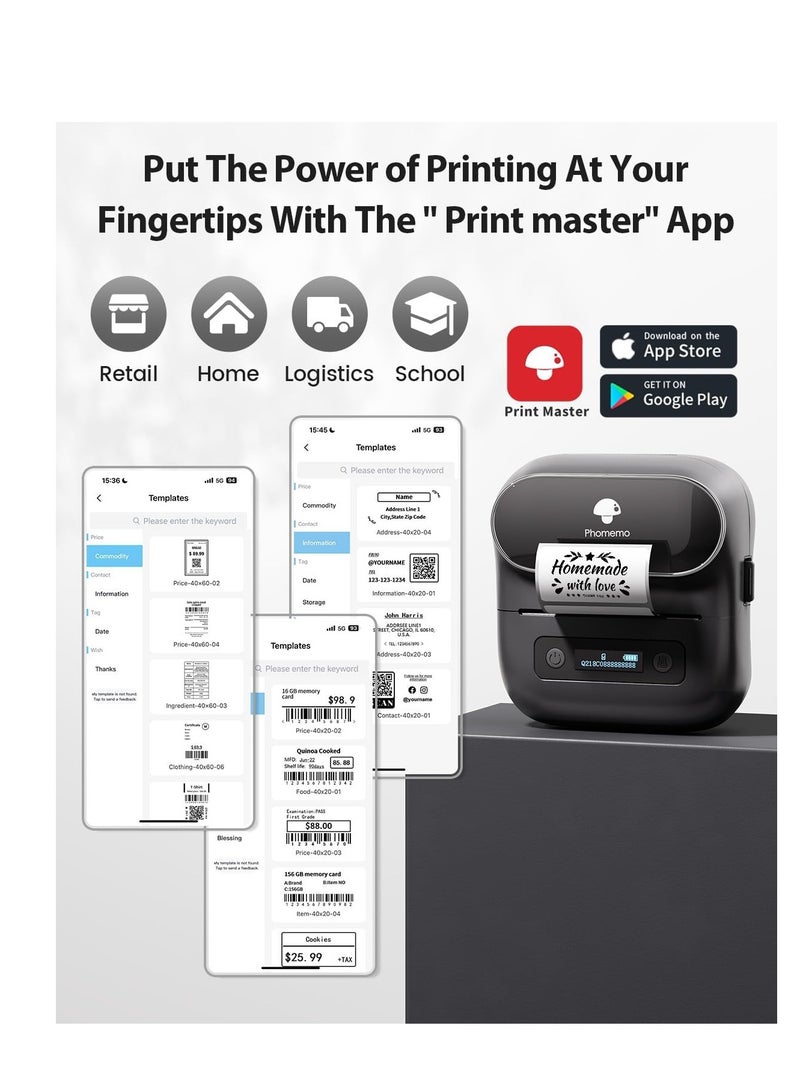 Phomemo M220 Label Maker, 3 Inch Label Printer - Sticker, Barcode for Clothing, Mailing, Small Business, Compatible with Phone, PC, Bluetooth Thermal Printer, Support Many Language - Image 5