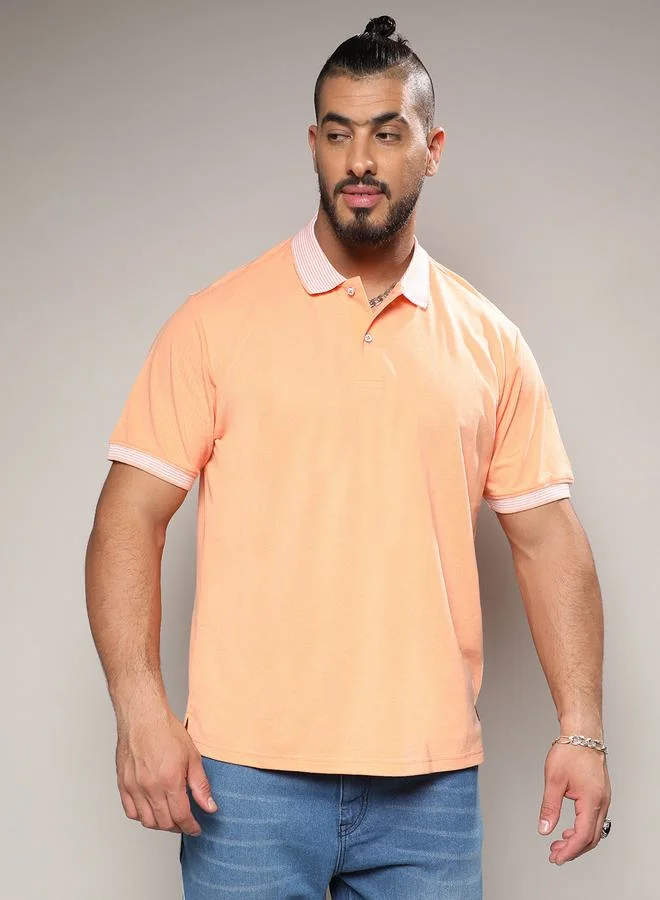 Instafab Plus Plus Contrast Collar Detail Regular Fit Polo by Styli