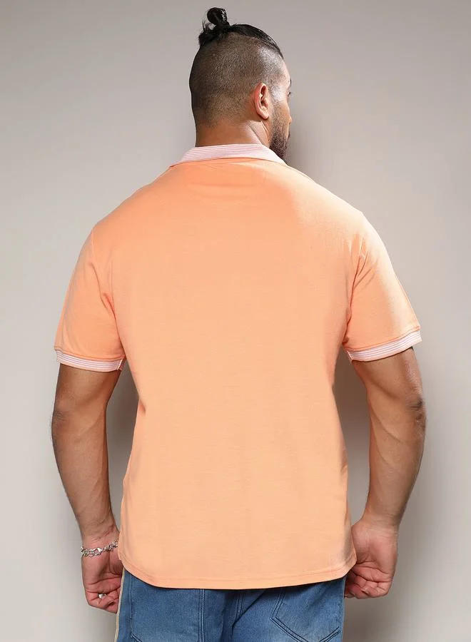 Instafab Plus Plus Contrast Collar Detail Regular Fit Polo by Styli