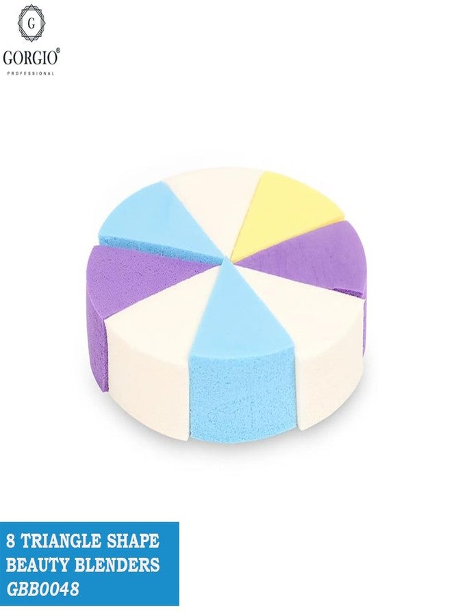 Gorgio Professional Set of 8 Triangle Beauty Blenders, Latex-Free Cosmetic Sponges for Wet & Dry Makeup, Smooth & Even Application - Image 2