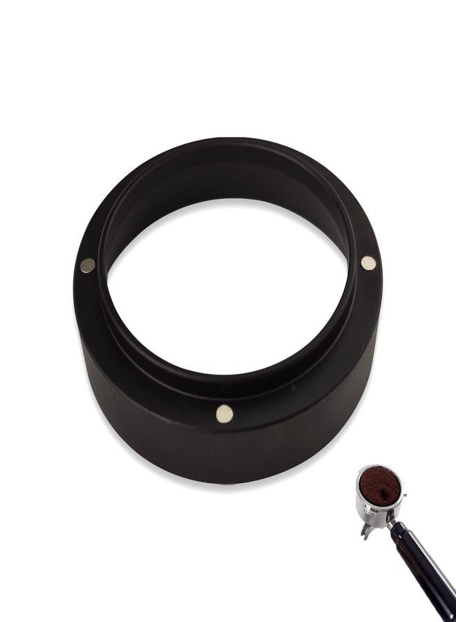 Flylin 58mm Dosing Funnel, Aluminum Coffee Dosing Ring Espresso Portafilter Funnel with Magnetic Replacement for Home Cafe Barista (58mm, Black) - Image 1