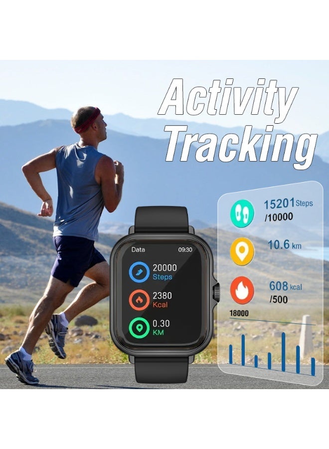 Trytoo Unisex Smart Watch with Bluetooth Calling, 2.0” HD IPS Screen, Activity & Health Tracking, Waterproof Smartwatch - Image 4