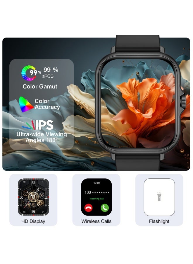 Trytoo Unisex Smart Watch with Bluetooth Calling, 2.0” HD IPS Screen, Activity & Health Tracking, Waterproof Smartwatch - Image 5