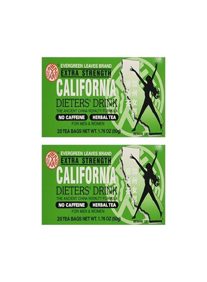 AZZUTORK California Dieters' Drink Extra Strength Tea (Pack of 2 20-Count Boxes)