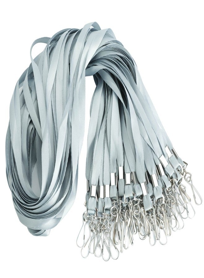 LOCONHA 50 Pack Gray lanyards Lanyards for Id Badges Lanyards Safety Badge Lanyard 18" with Swivel Hook (50, Gray) - Image 1