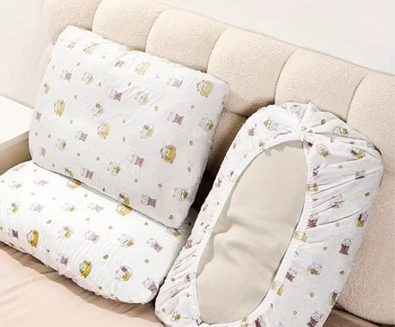 10 Pieces Comfortable Cotton Washable Travel Pillow Covers for Trips, Daily Use and Commute