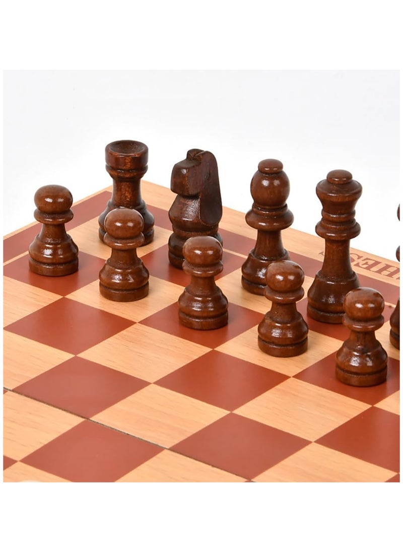 Rubik Wooden Chess Board Game Set, Folding Travel Design Traditional Game, Educational Toy for Kids/Children/Adults Gift 29x26.5cm (Beige/Brown)  - Image 5