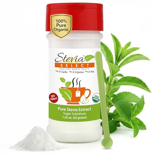Stevia Select Organic Stevia Powder 1.25oz - Sugar Free Plant Based Pure Stevia Sweetener Stevia Extract Keto Sugar Substitute No Additives Zero Calorie - Image 1