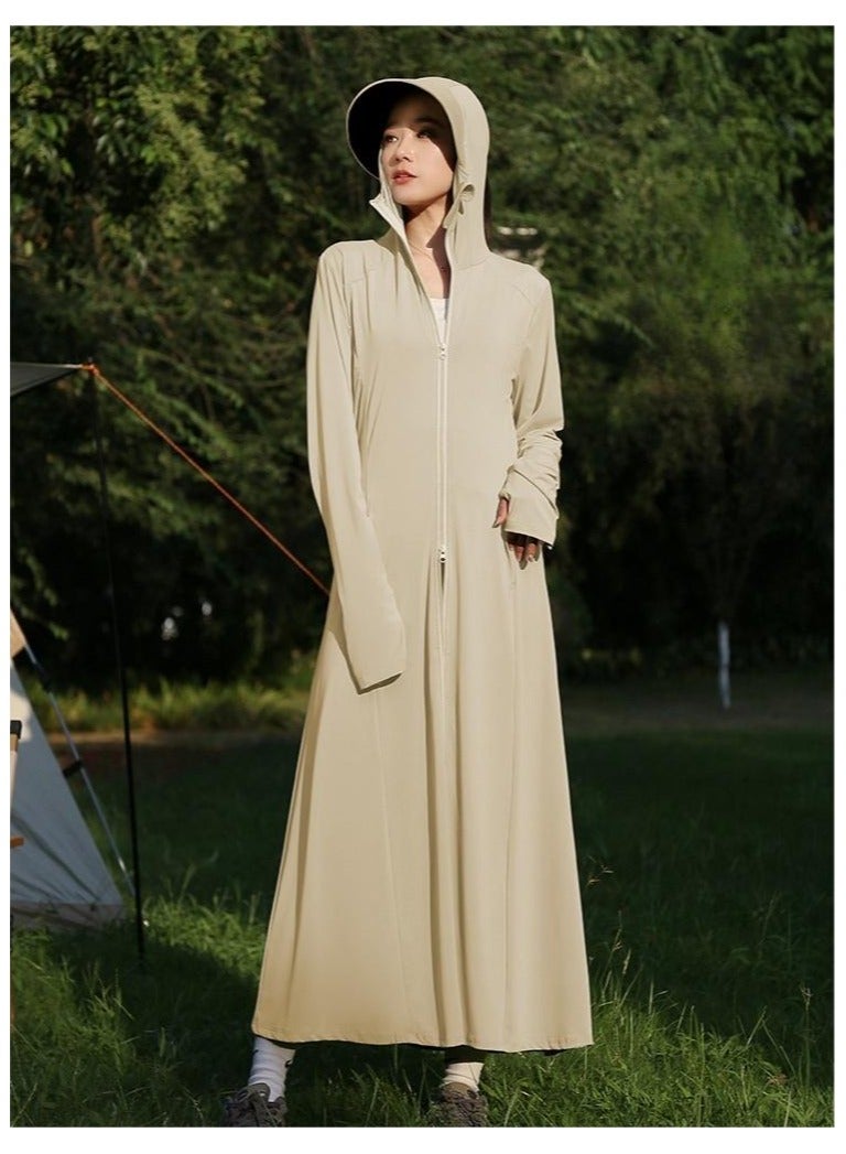 Fashionable And Minimalist Women's Sun Protection Clothing, UPF 50+ Long Sleeved Sun Protection Hooded Dress - Image 2