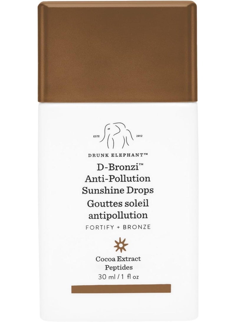 Drunk Elephant D-Bronzi Antipollution Sunshine Serum. Replenishing Face and Body Bronzing Serum for Fine Lines and Wrinkles (1 fl oz / 30 ml (Pack of 1) - Image 1