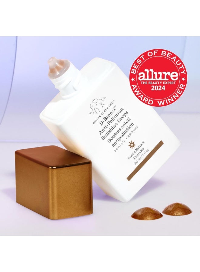 Drunk Elephant D-Bronzi Antipollution Sunshine Serum. Replenishing Face and Body Bronzing Serum for Fine Lines and Wrinkles (1 fl oz / 30 ml (Pack of 1) - Image 2