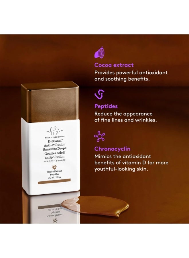 Drunk Elephant D-Bronzi Antipollution Sunshine Serum. Replenishing Face and Body Bronzing Serum for Fine Lines and Wrinkles (1 fl oz / 30 ml (Pack of 1) - Image 4