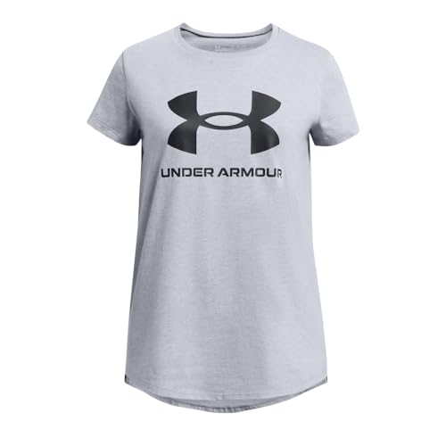 Under Armour Girls' Live Sportstyle Graphic Short-Sleeve T-Shirt, (035) Steel Light Heather / / Black, Youth Small - Image 1