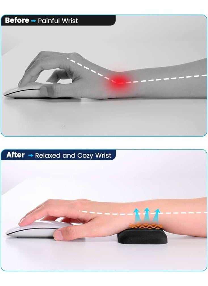 GX - Mouse Wrist Rest Pad for Easy Typing Pain Relief Keyboard Wrist Rest Memory Foam Wrist Rest for Office/Gaming/Computer/Laptop/Mouse Wrist Rest Pad Support Gaming One Size - Image 1