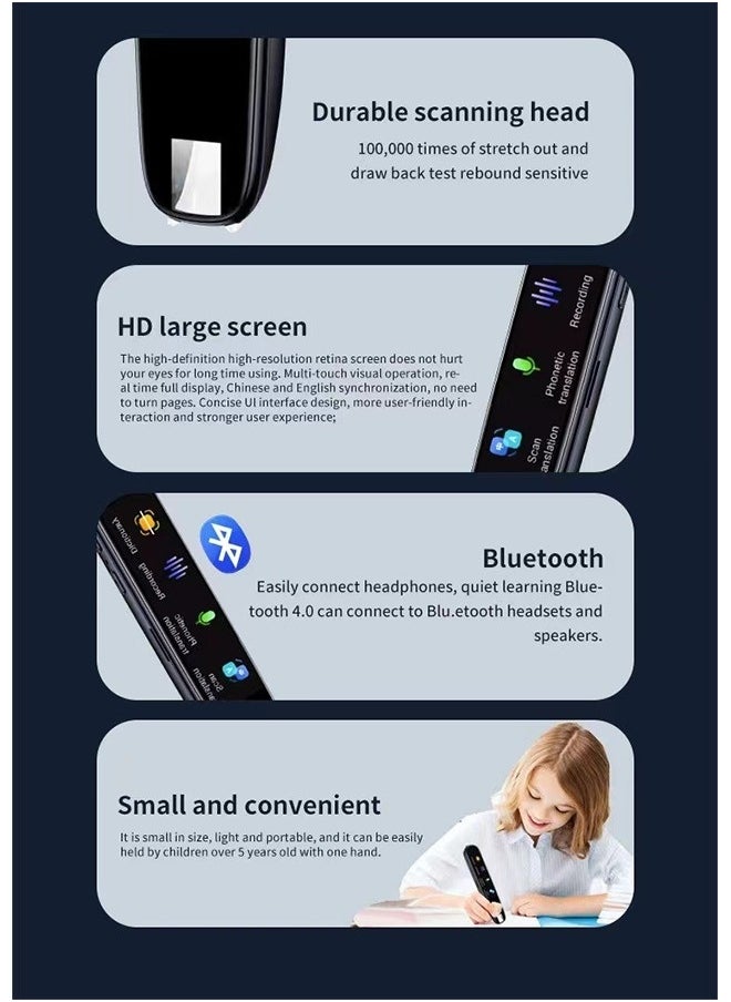 Generic - Scanning Translation Pen, OCR Digital Pen Scanner, 112 Languages Translation Device Dyslexia Reading Tool, for Meetings Learning Travelling, Book Reader, Dictionary Pen, Exam Reader Pen - Image 1