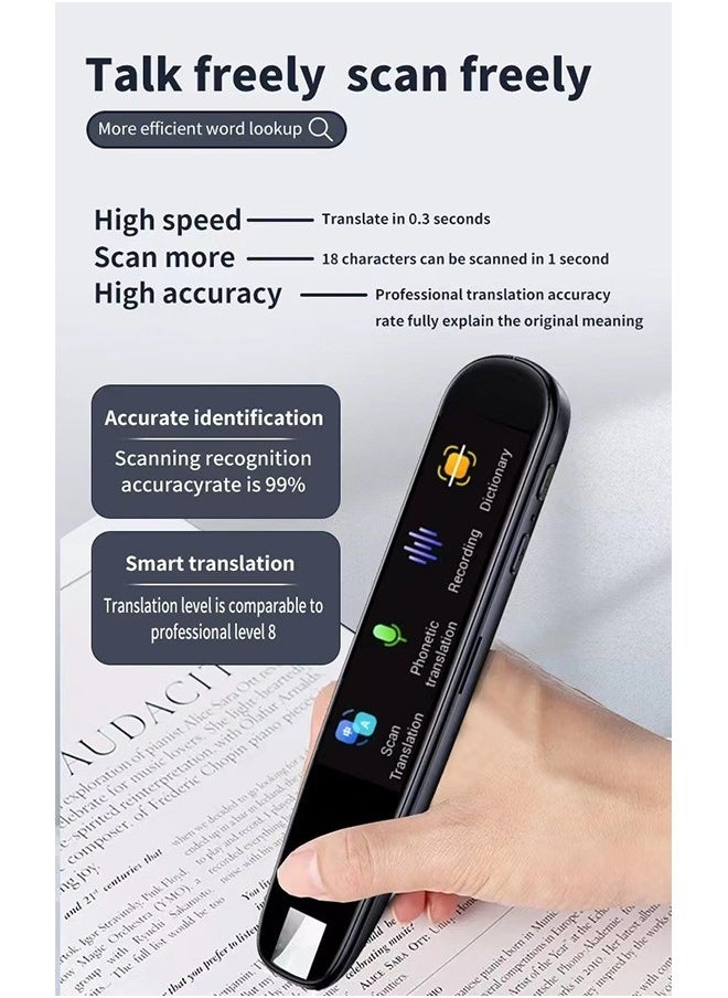 Generic - Scanning Translation Pen, OCR Digital Pen Scanner, 112 Languages Translation Device Dyslexia Reading Tool, for Meetings Learning Travelling, Book Reader, Dictionary Pen, Exam Reader Pen - Image 1