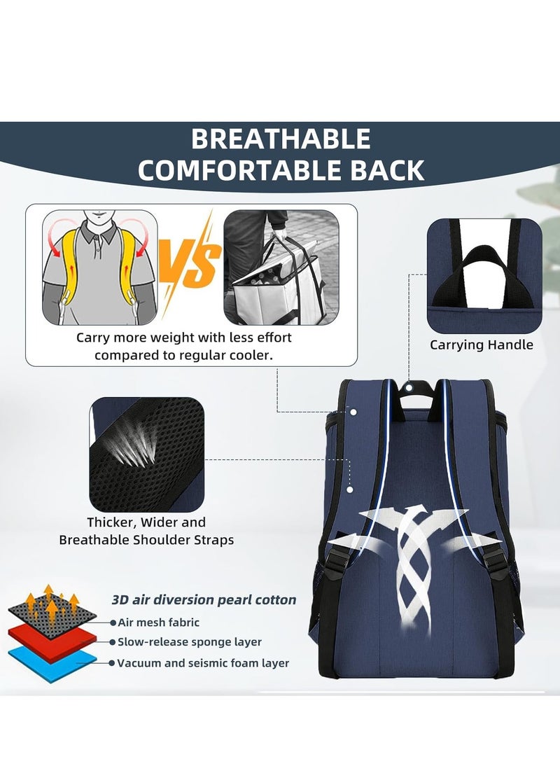 TRASSLE Cooler Backpack,30 Can Backpack Cooler Leakproof,Insulated Soft Cooler Bag,Camping Cooler,Beach Cooler,Ice Chest Backpack,Lightweight Travel Cooler Lunch Backpack for Hiking,Shopping  - Image 3