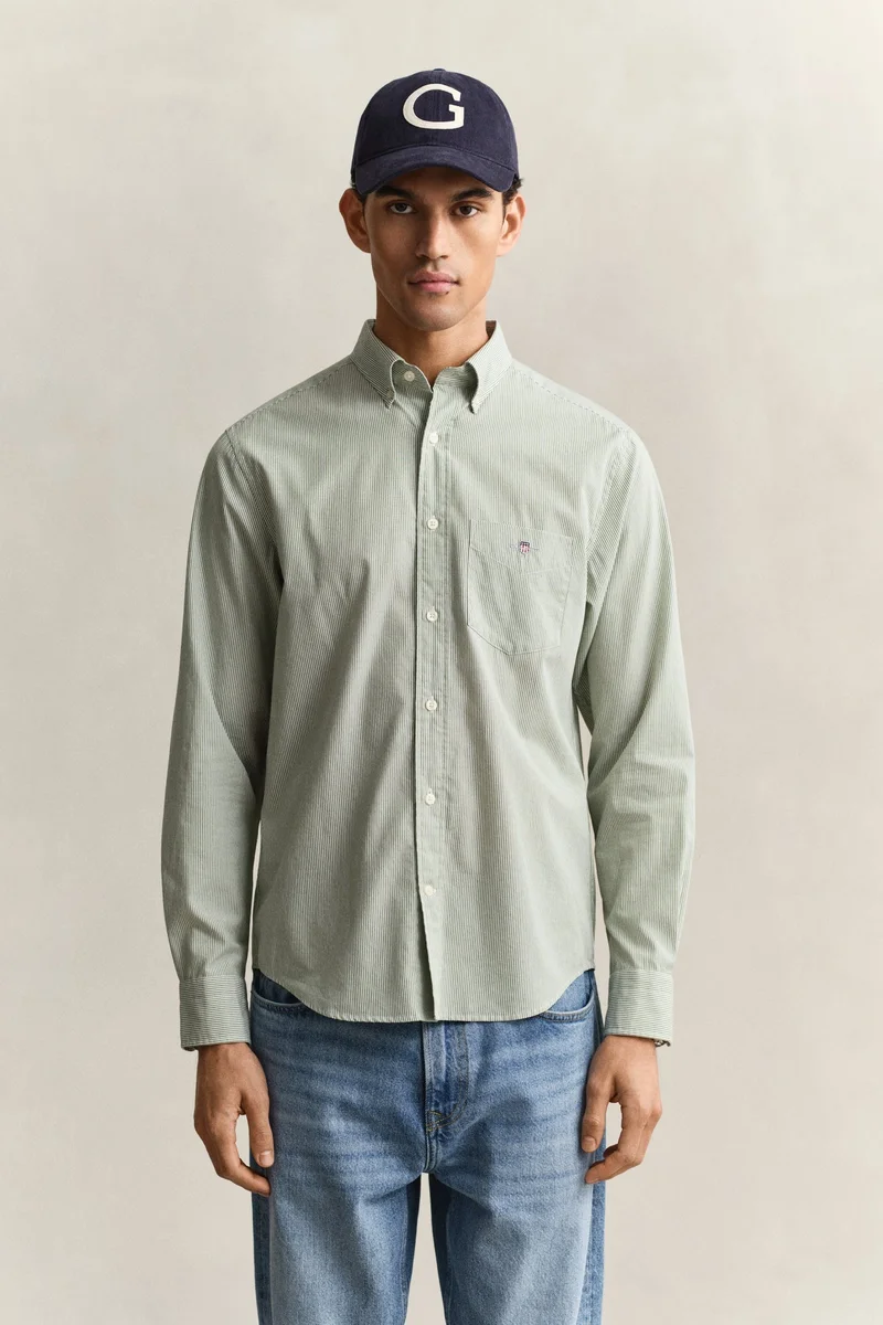 غانت قميص بوبلين كلاسيكي عادي للبنك