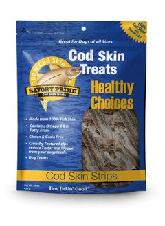 Savory Prime Cod Skin Fish Strips, 16Ounce, No Artificial Color, All Breed Sizes (62016)  - Image 1