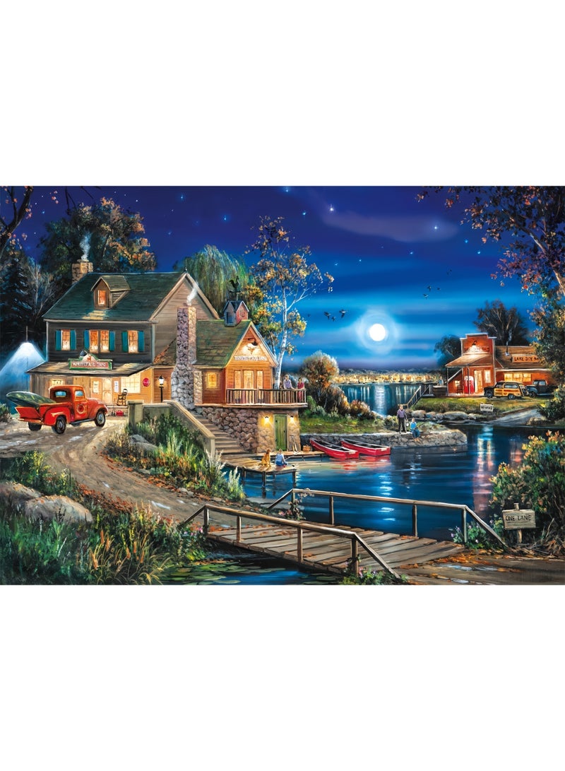 1000 pieces of puzzle | Rural night scene oil painting theme puzzle | Puzzle and puzzle leisure toys, suitable for adults and children - Image 1