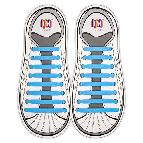 INMAKER No Tie Shoe Laces for Adults and Kids, Elastic Shoelaces for Sneakers, Rubber Silicone Tieless Laces - Image 1