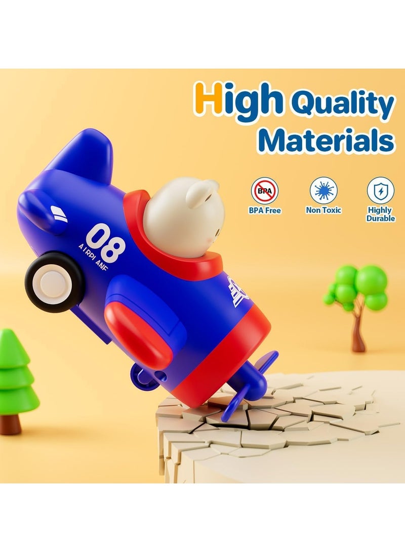 Solumi 【Press & Go Car Toys for Toddlers】Airplane Shape Friction-Powered Toy for Boys & Girls Ages 1-3 – Fun Early Learning Toys to Improve Motor Skills & Hand-Eye Coordination - Image 3