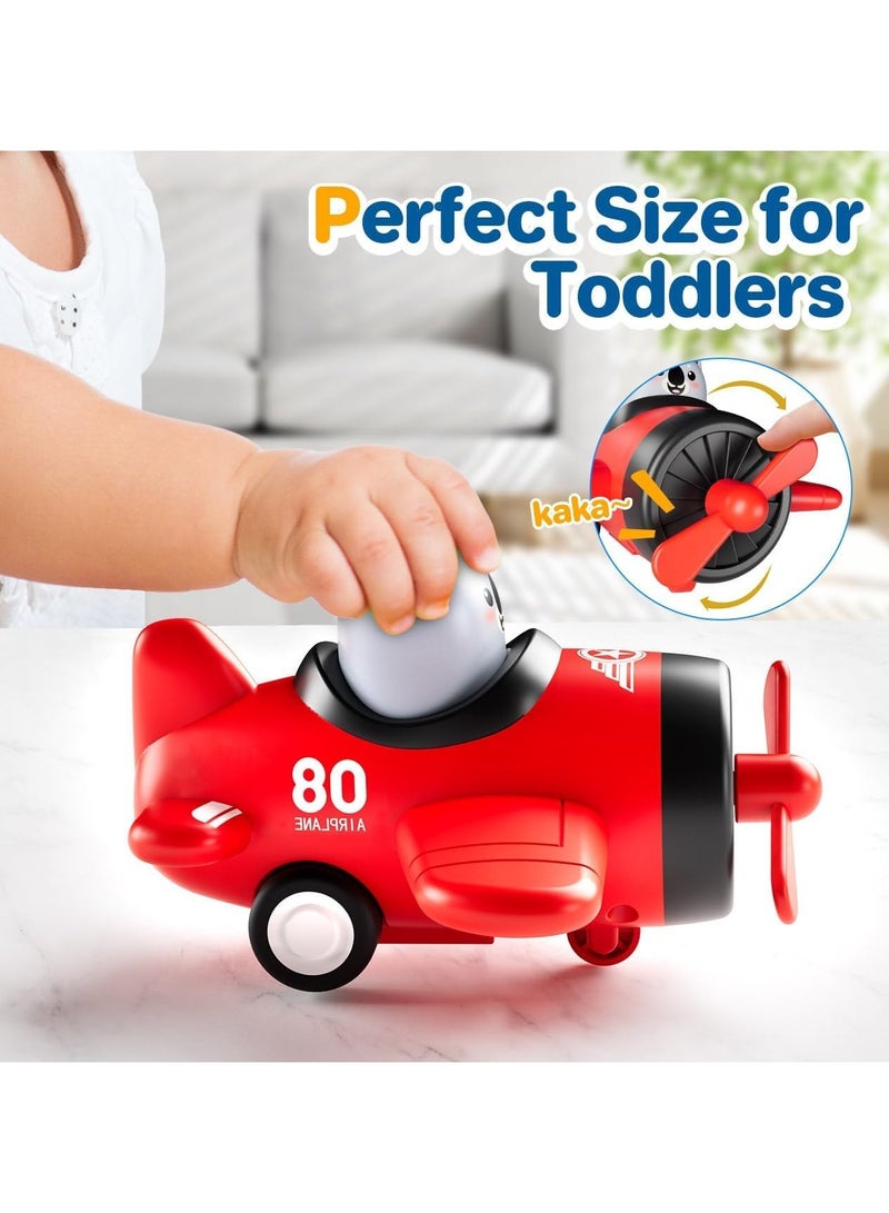 Solumi 【Press & Go Car Toys for Toddlers】Airplane Shape Friction-Powered Toy for Boys & Girls Ages 1-3 – Fun Early Learning Toys to Improve Motor Skills & Hand-Eye Coordination - Image 4