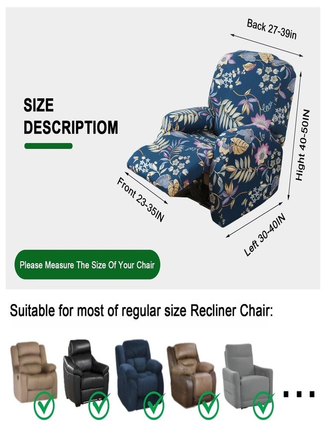 FUANGUI Recliner Chair Cover 4-Pieces Lazyboy Cover for Recliner Chair with Storage Pockets Furniture Protector for Living Room, Jacquard Sofa Slipcover for Kids, Pets, Dog and Cat, 12 - Image 4