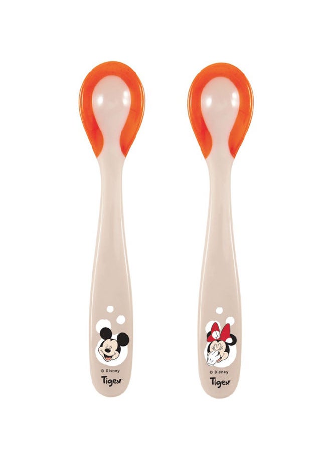2 Heat Sensitive Spoons Mickey And Minnie