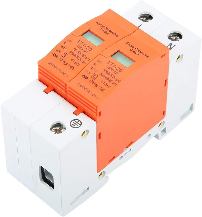 DEWIN 2P Surge Protection Device, 10kA-20kA 420V AC House Surge Protective Low Voltage Surge Arrester - Image 2