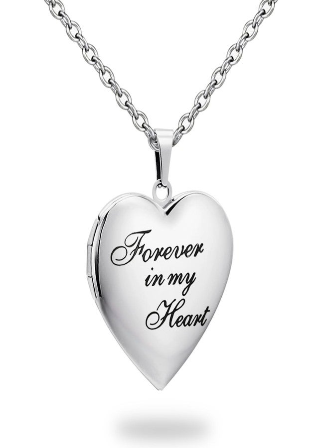 PHOCKSIN Forever In My Heart Locket Necklace For Women Lockets For Girlfriend That Hold Pictures Gifts For Christmas Mothers Day - Image 1