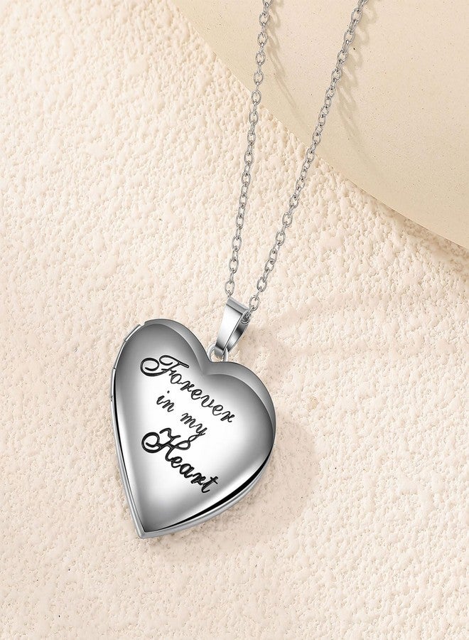 PHOCKSIN Forever In My Heart Locket Necklace For Women Lockets For Girlfriend That Hold Pictures Gifts For Christmas Mothers Day - Image 2