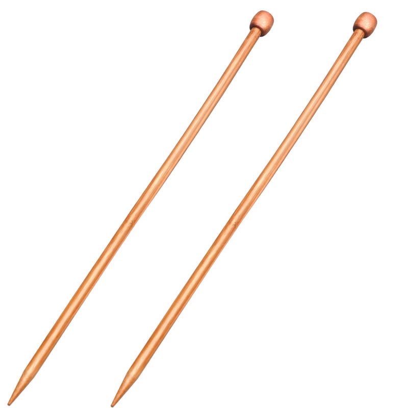 Arbootjin 2 Pcs Knitting Needles Set Straight Single Pointed Knitting Needle Length 14 Inch Knitting Supplies Knitting Needles for Beginners Handmade (8 mm) - Image 1