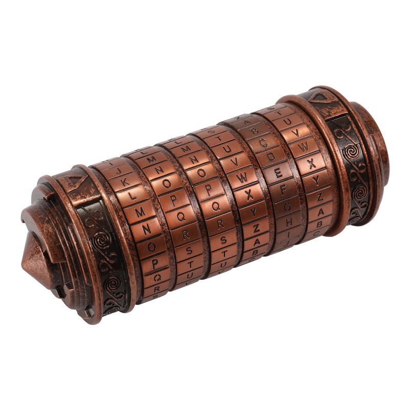 Retro Birthday Valentine Gift Box Cylinder Lockbox Da Vinci Code Alphabet Locks - Image 1