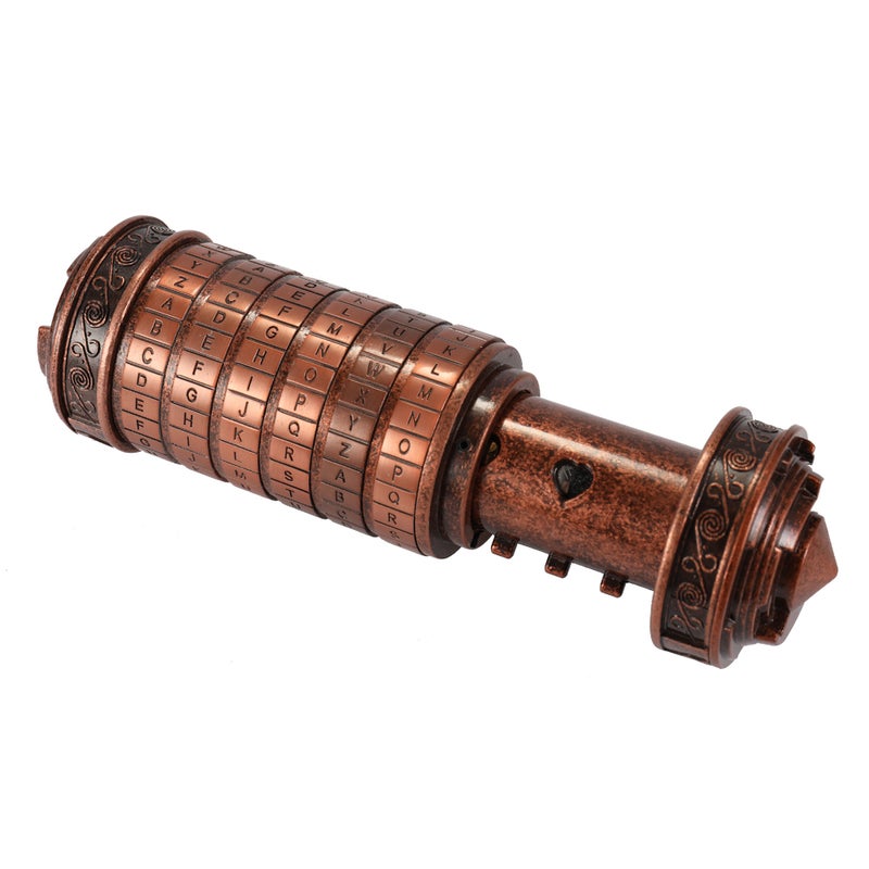 Retro Birthday Valentine Gift Box Cylinder Lockbox Da Vinci Code Alphabet Locks - Image 3
