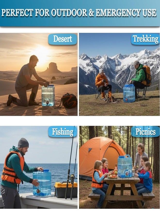 Nasmodo 20 Litre Camping Water Can with Tap Portable Camping Picnic Hiking Water Tank Storage Container for Travelling Water Camper Dispenser Barrel with Faucet(Blue) - Image 3