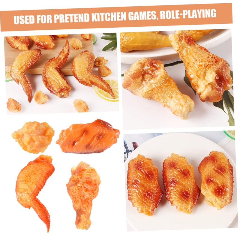 Realistic Artificial Fried Chicken Food Models 4Pcs Party Decoration Display Prop - Image 5