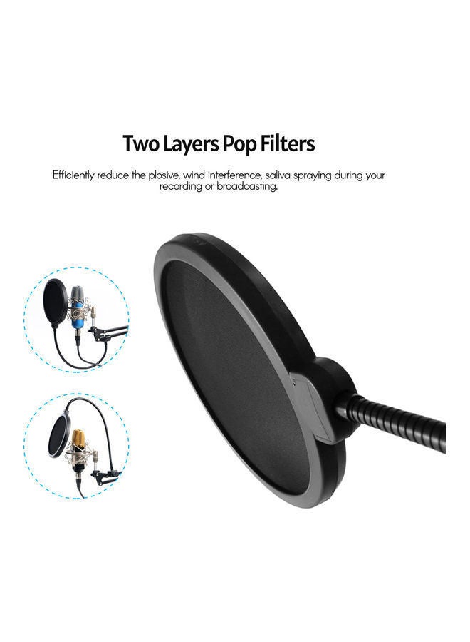 NIBEMINENT Two-Layer Microphone Pop Filter I-7126 black - Image 4
