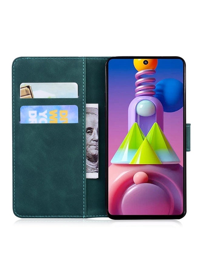 Case Cover For Samsung Galaxy M51 Skin Feel Pure Color Flip Leather Phone Case(Green)