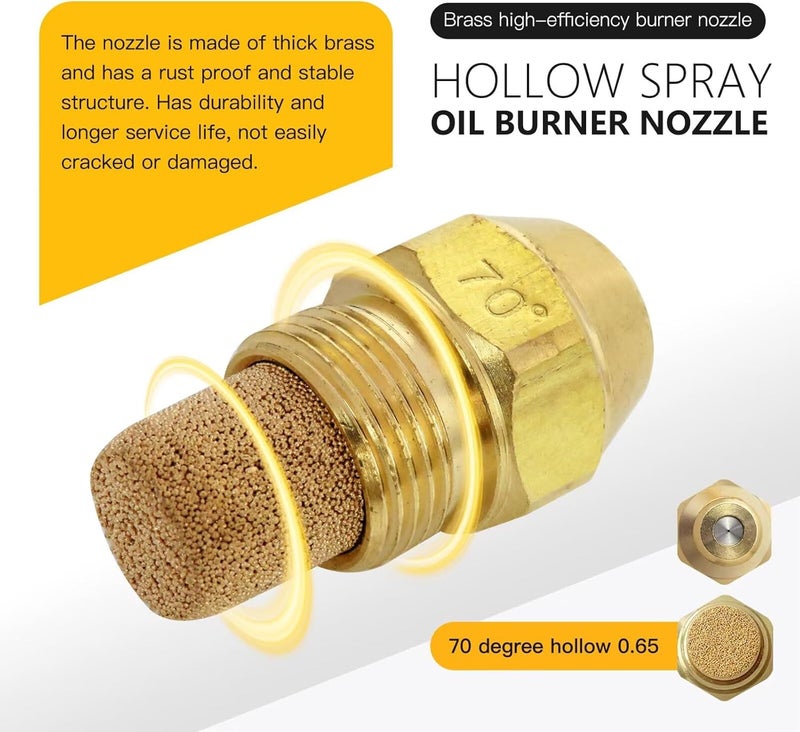 Multi-market matching options 1pc Oil Burner Nozzle .65 70* Hollow Oil Burner Nozzle, Brass Body and Stainless Steel Daily universal pick - Image 4