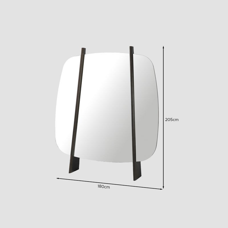 AL HUZAIFA FURNITURE Bernadette Mirror In Ash Solid Wood - Image 5