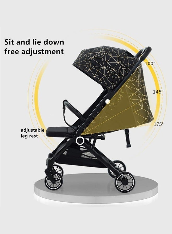 Bukela Luxury Baby Stroller - One-Hand Fold Lightweight Stroller with Large Canopy & 4-Wheel Suspension | Multi-Position Seat | Travel & Airplane Approved (Newborn to Toddler) - Image 4