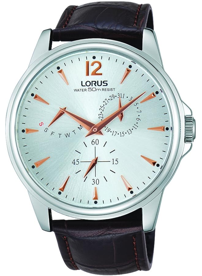 لوراس ساعة يد رجالية كرونوغراف تناظرية جلدية بنية Rp861Ax9