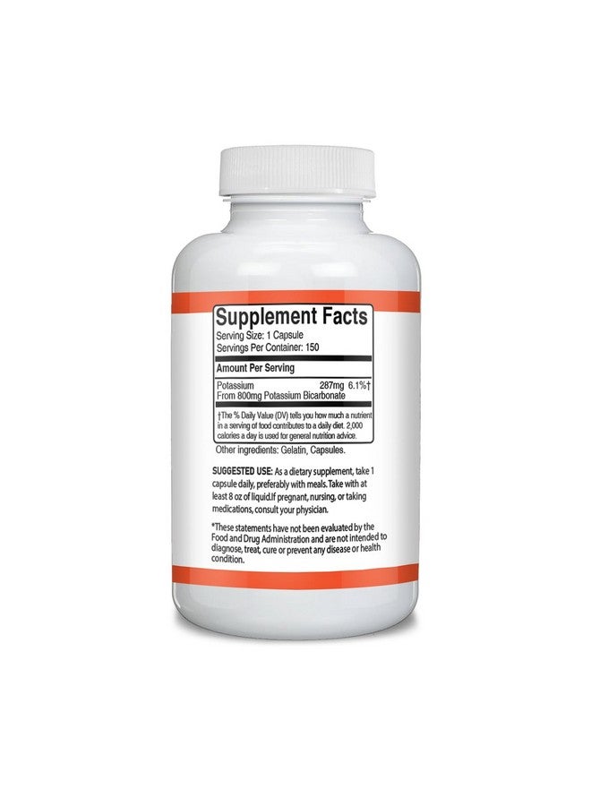 Unpretentious Potassium Bicarbonate (150 Caps), Dietary Supplement, No Fillers, Lab Verified - Image 2