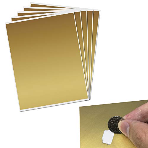 ScratchStix 5 Sheets, 9" x 7", Gold Scratch Off Sticker Labels Large DIY Sheet - Image 1