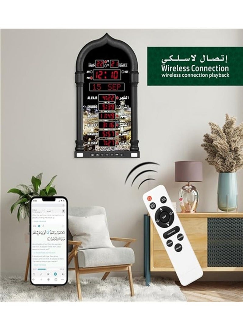 ساعة صلاة أذان للمسجد الإسلامي الرقمية LED للمنزل والمكتب والقاعة والمسجد  - Image 3