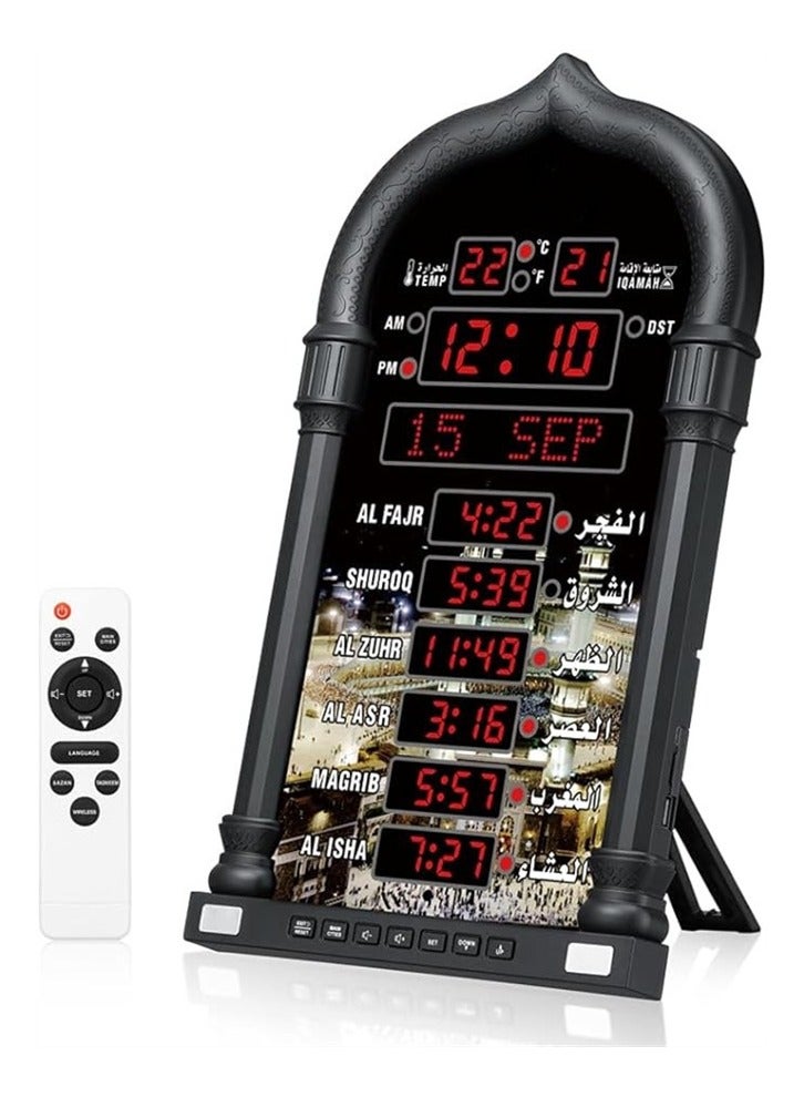 ساعة صلاة أذان للمسجد الإسلامي الرقمية LED للمنزل والمكتب والقاعة والمسجد  - Image 5