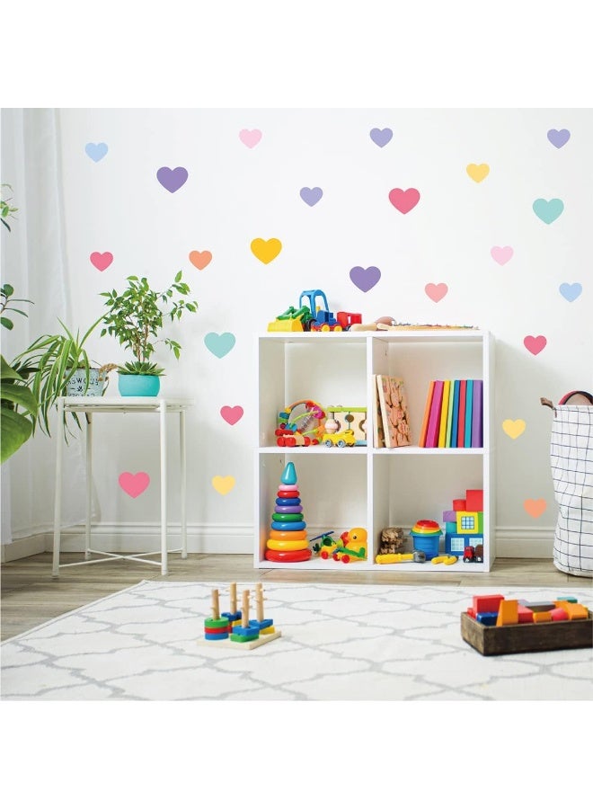 Home Trove X Spring Wall Decal Stickers For Kids, 8 Sheet Removable Colorful Wall Stickers For Kids, Diy Home Decoration Kids Wall Decals, Wall Stickers For Nursery Bedroom Living Room Playing Room (Heart)  - Image 1