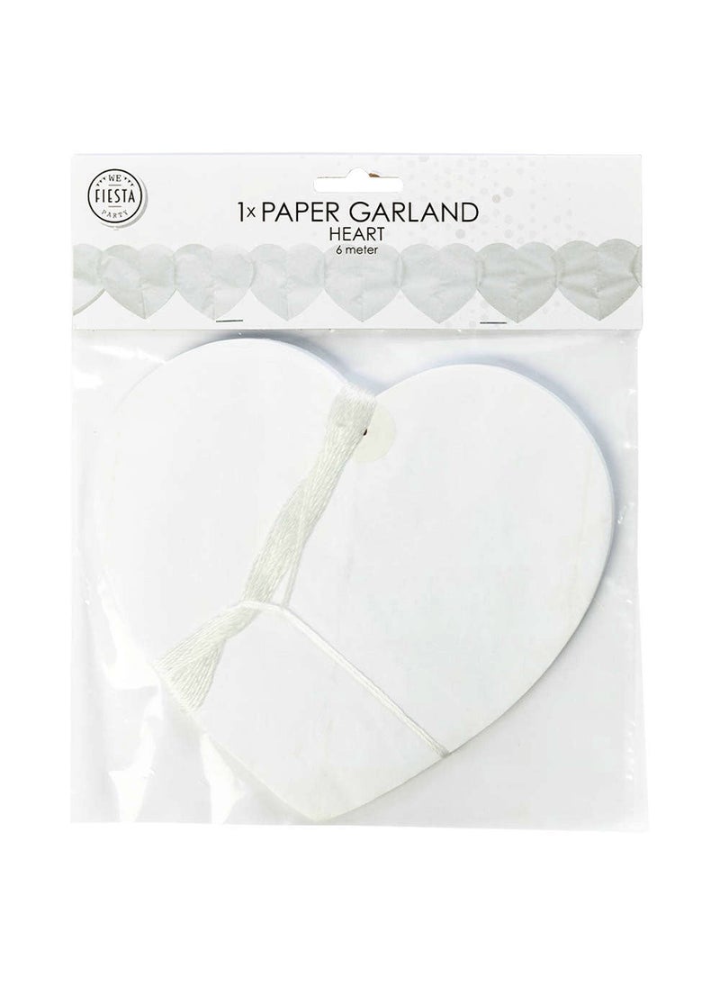 Globos Hearts Garland White Paper 6m - Image 3