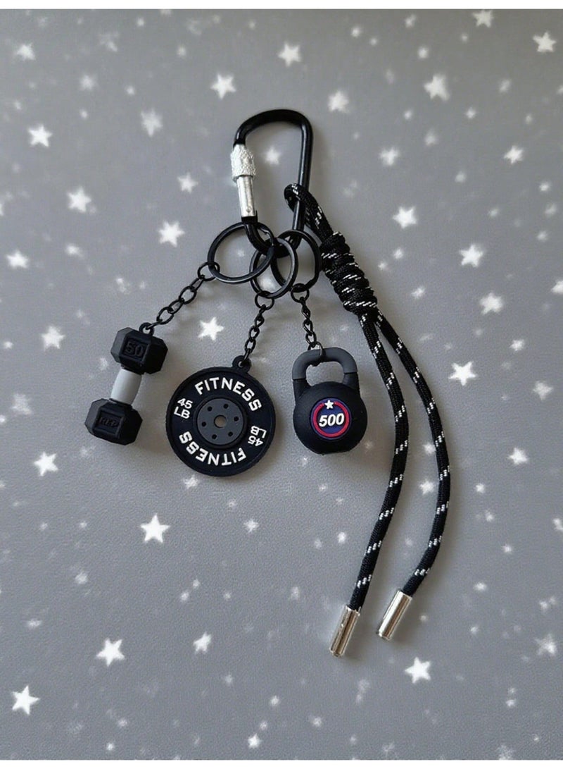 Fitness Keychain with Dumbbell u0026 Weight Plate Design and Nylon Rope – Practical Accessory for Gym Lovers - Image 5